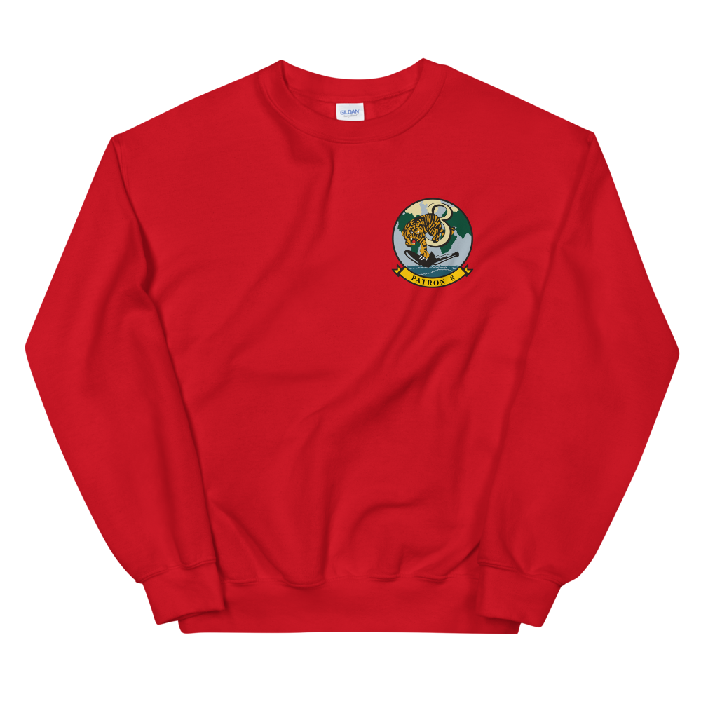 VP-8 Fighting Tigers Squadron Crest Sweatshirt – front view, red
