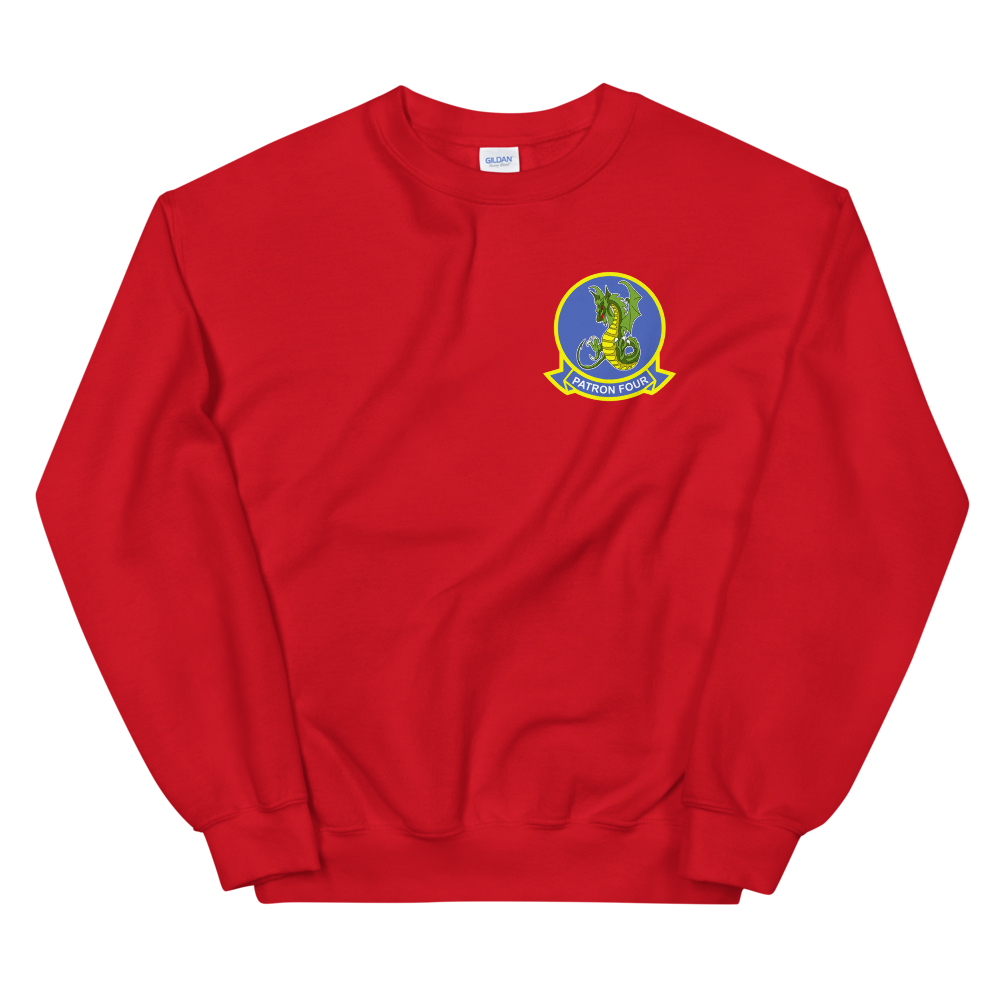 VP-4 The Skinny Dragons Crest Sweatshirt – front view, red