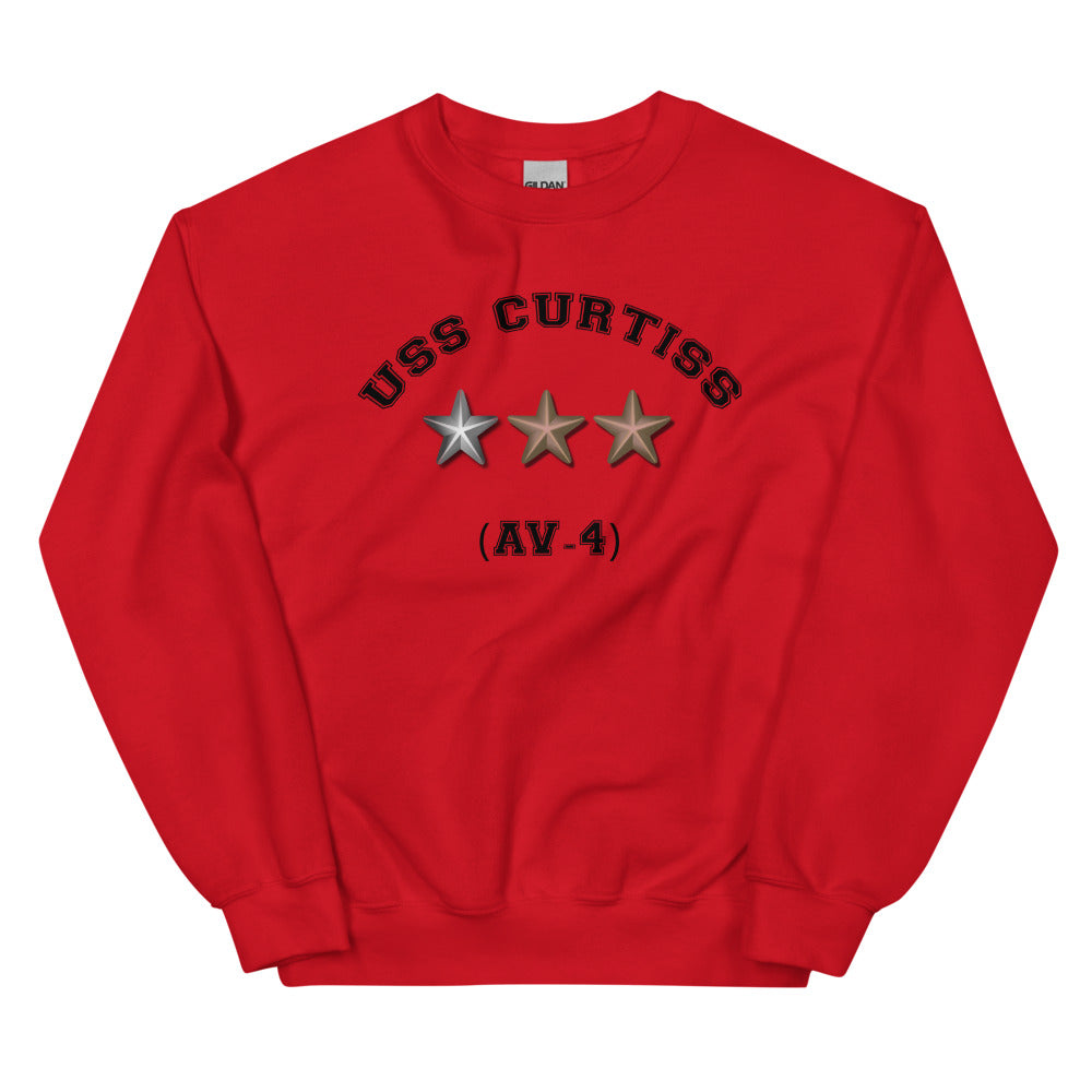 USS Curtiss (AV-4) Unisex Sweatshirt – front view, red