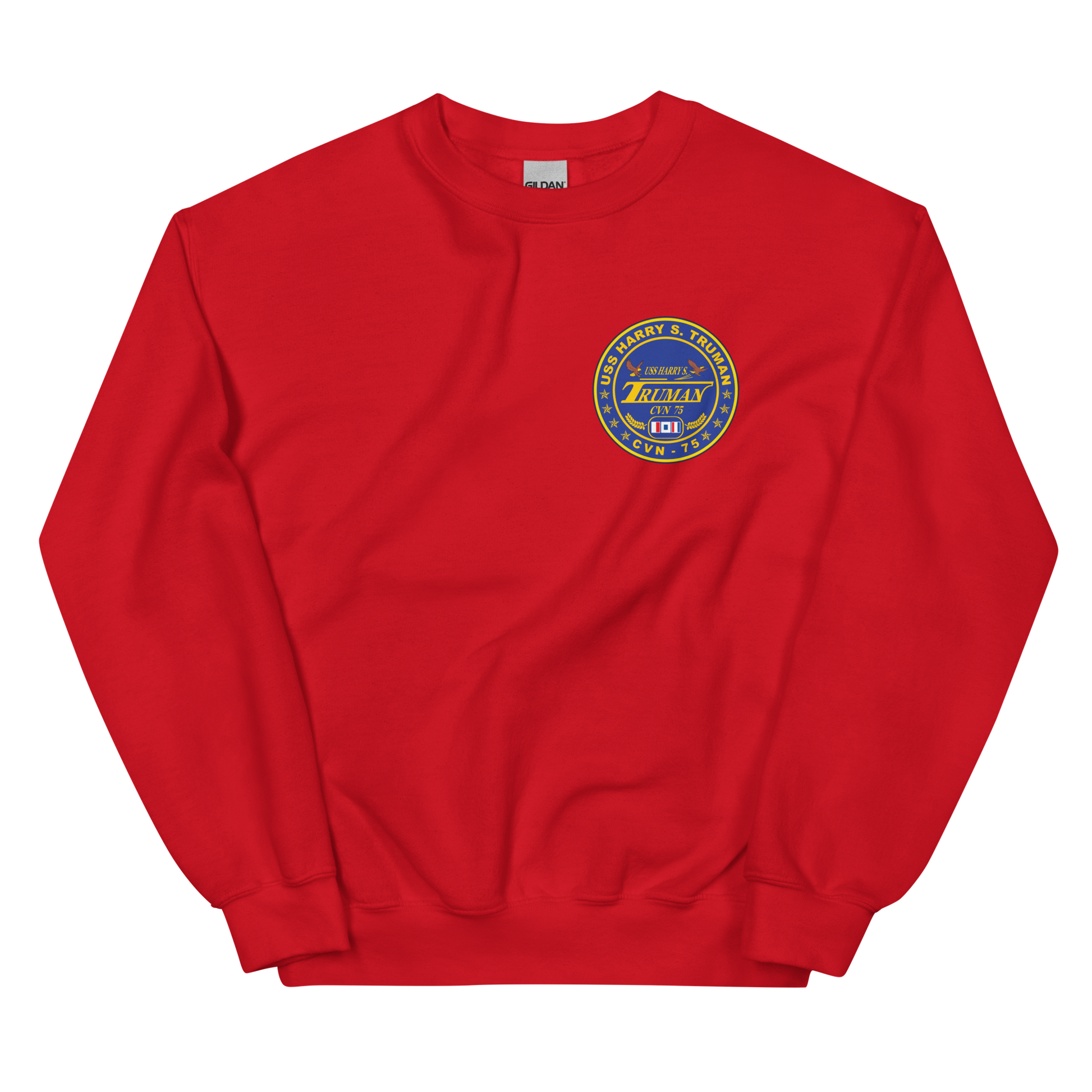 USS Harry S. Truman (CVN-75) 2004-05 Cruise Sweatshirt – front view, red