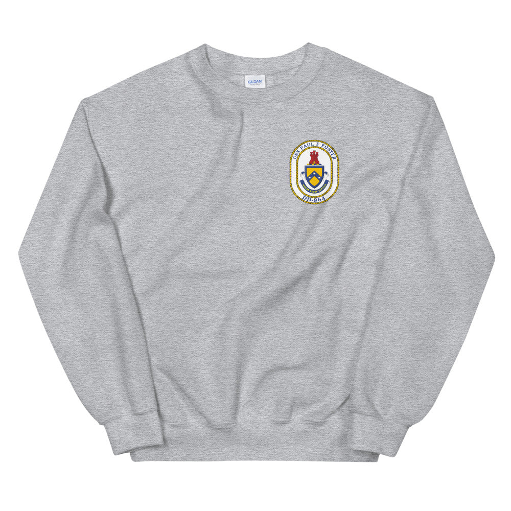 USS Paul F. Foster (DD-964) Ship's Crest Sweatshirt – grey