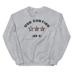 USS Curtiss (AV-4) Unisex Sweatshirt – front view, grey