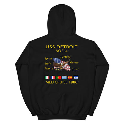 USS Detroit (AOE-4) 1986 Cruise Hoodie – black