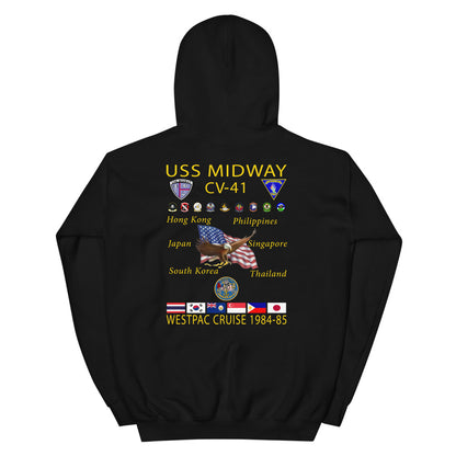 USS Midway (CV-41) 1984-85 Cruise Hoodie – black