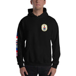 USS Hewitt (DD-966) 1989-90 Cruise Hoodie - FLAGS ON SLEEVE – black