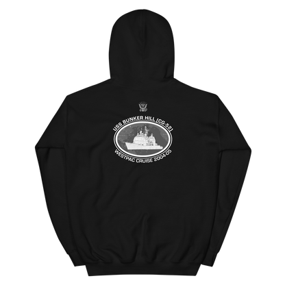 USS Bunker Hill (CG-52) 2004-05 Deployment Hoodie – back view, black