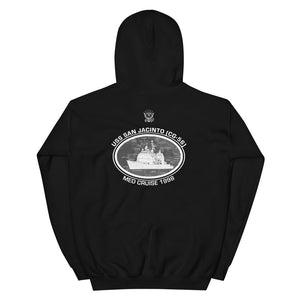 USS San Jacinto (CG-56) 1998 Deployment Hoodie – back view, black