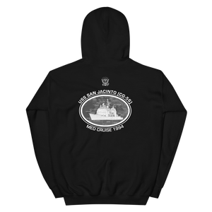 USS San Jacinto (CG-56) 1994 Deployment Hoodie – back view, black
