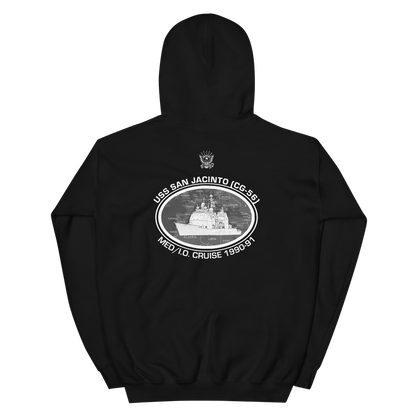 USS San Jacinto (CG-56) 1990-91 Deployment Hoodie – back view, black