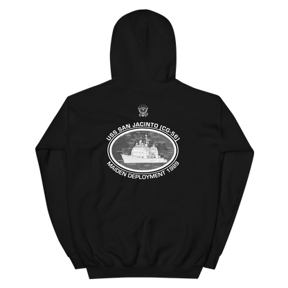 USS San Jacinto (CG-56) 1989 Deployment Hoodie – back view, black