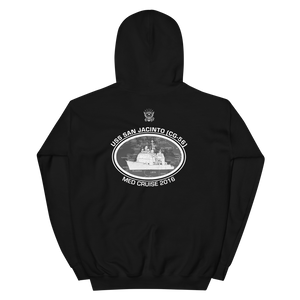 USS San Jacinto (CG-56) 2016 Deployment Hoodie – back view, black
