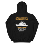 USS Chancellorsville (CG-62) 2000-01 WESTPAC Hoodie – back view, black