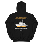 Unisex USS Chancellorsville (CG-62) 1991 Maiden Deployment – back view, black