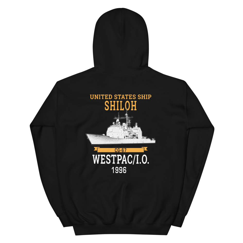 USS Shiloh (CG-67) 1996 WESTPAC/IO Hoodie – back view, black