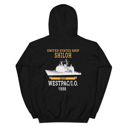 USS Shiloh (CG-67) 1998 WESTPAC/IO Hoodie – back view, black