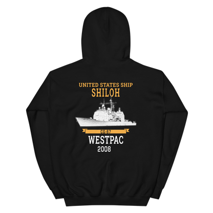 USS Shiloh (CG-67) 2008 WESTPAC Hoodie – back view, black