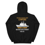 USS Cowpens (CG-63) 1992-93 Maiden Deployment Hoodie – back view, black