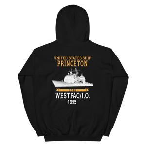 USS Princeton (CG-59) 1995 WESTPAC/IO Unisex Hoodie – back view, black