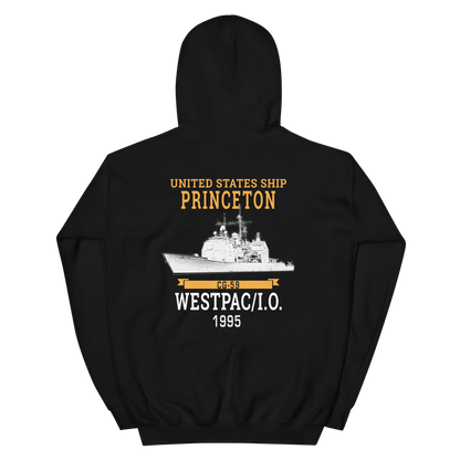 USS Princeton (CG-59) 1995 WESTPAC/IO Unisex Hoodie – back view, black