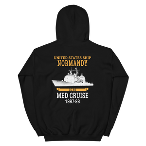 USS Normandy (CG-60) 1997-98 MED Unisex Hoodie – back view, black