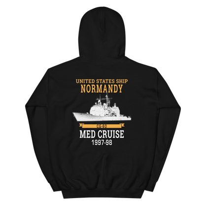 USS Normandy (CG-60) 1997-98 MED Unisex Hoodie – back view, black
