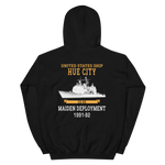 USS Hue City (CG-66) 1991-92 Maiden Unisex Hoodie – back view, black