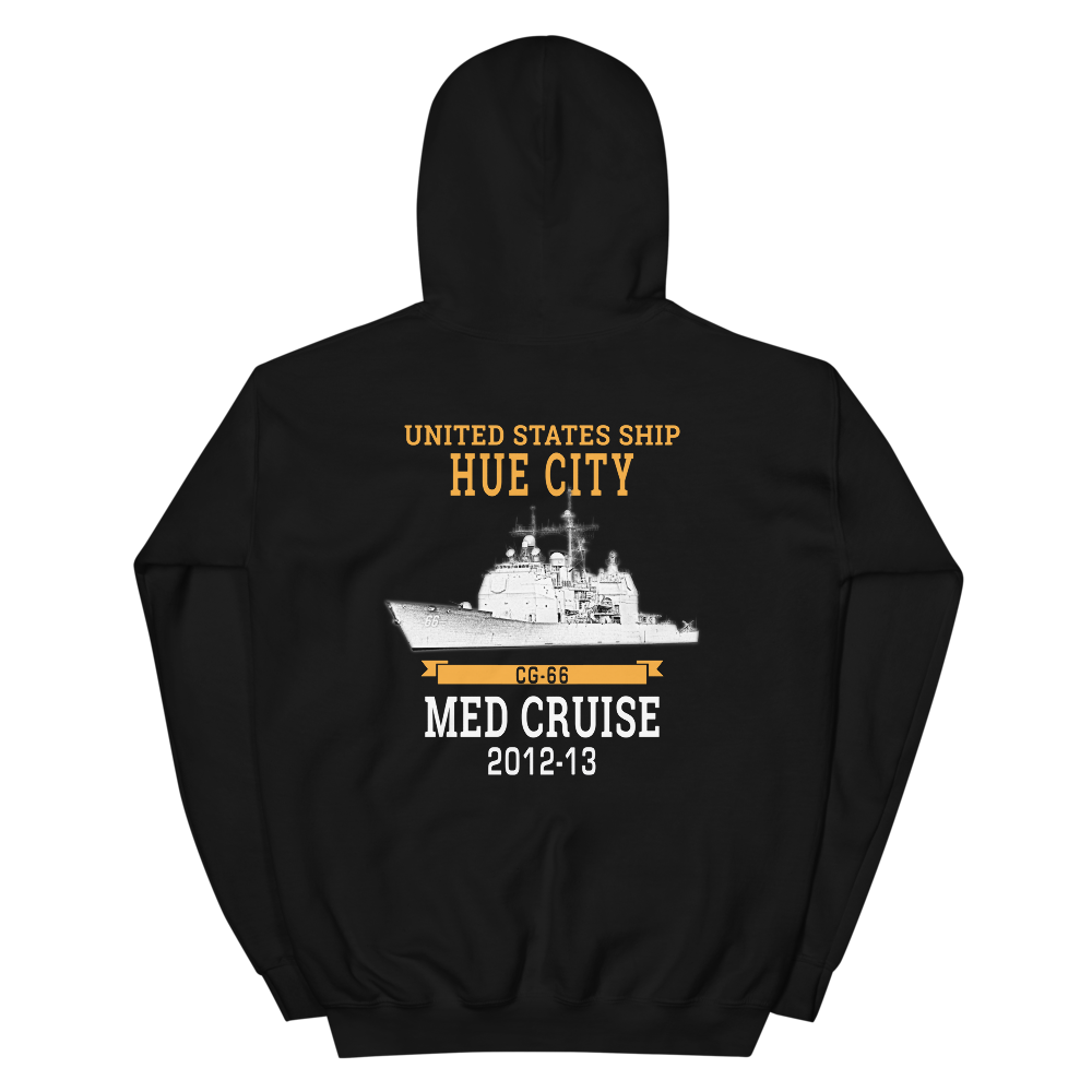 USS Hue City (CG-66) 2012-13 MED Unisex Hoodie – back view, black