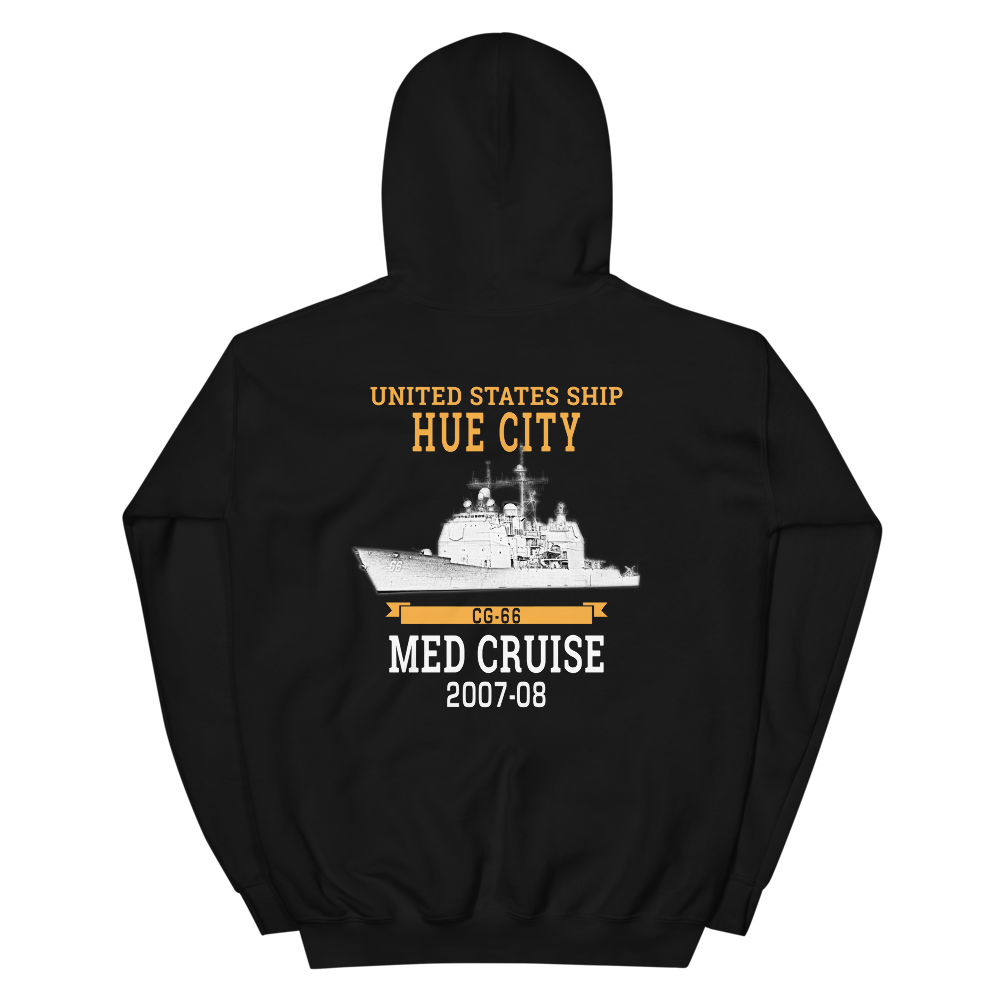 USS Hue City (CG-66) 2007-08 MED Unisex Hoodie – back view, black