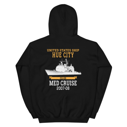 USS Hue City (CG-66) 2007-08 MED Unisex Hoodie – back view, black