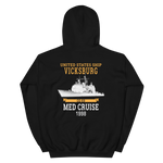 USS Vicksburg (CG-69) 1998 MED Unisex Hoodie – back view, black