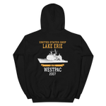 USS Lake Erie (CG-70) 2007 WESTPAC Unisex Hoodie – back view, black