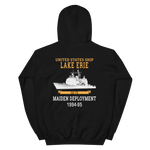 USS Lake Erie (CG-70) 1994-95 Maiden Deployment Unisex Hoodie – back view, black