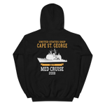USS Cape St. George (CG-71) 2008 MED Unisex Hoodie – back view, black