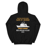 USS Cape St. George (CG-71) 2003 MED/IO Unisex Hoodie – back view, black