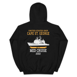 USS Cape St. George (CG-71) 2002 MED Unisex Hoodie – back view, black