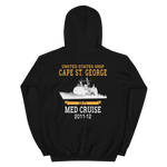 USS Cape St. George (CG-71) 2011-12 MED Unisex Hoodie – back view, black