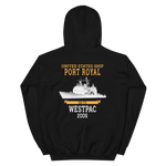 USS Port Royal (CG-73) 2006 WESTPAC Unisex Hoodie – back view, black