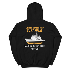 USS Port Royal (CG-73) 1997-98 Maiden Deployment Unisex Hoodie – back view, black