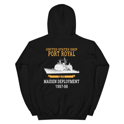 USS Port Royal (CG-73) 1997-98 Maiden Deployment Unisex Hoodie – back view, black
