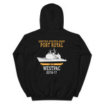 USS Port Royal (CG-73) 2016-17 WESTPAC Unisex Hoodie – back view, black