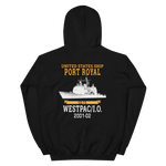 USS Port Royal (CG-73) 2001-02 WESTPAC/IO Unisex Hoodie – back view, black