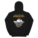 USS Bunker Hill (CG-52) 2006-07 WESTPAC Unisex Hoodie – back view, black