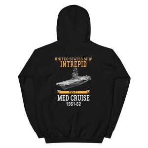 USS Intrepid (CVS-11) 1961-62 WESTPAC Hoodie – back view, black