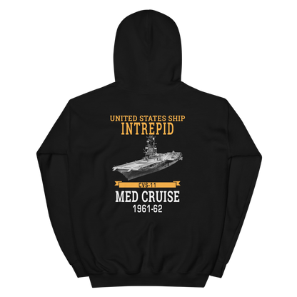 USS Intrepid (CVS-11) 1961-62 WESTPAC Hoodie – back view, black