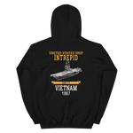 USS Intrepid (CVS-11) 1967 Vietnam Hoodie – back view, black
