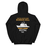 USS Bunker Hill (CG-52) 1995 WESTPAC Unisex Hoodie – back view, black