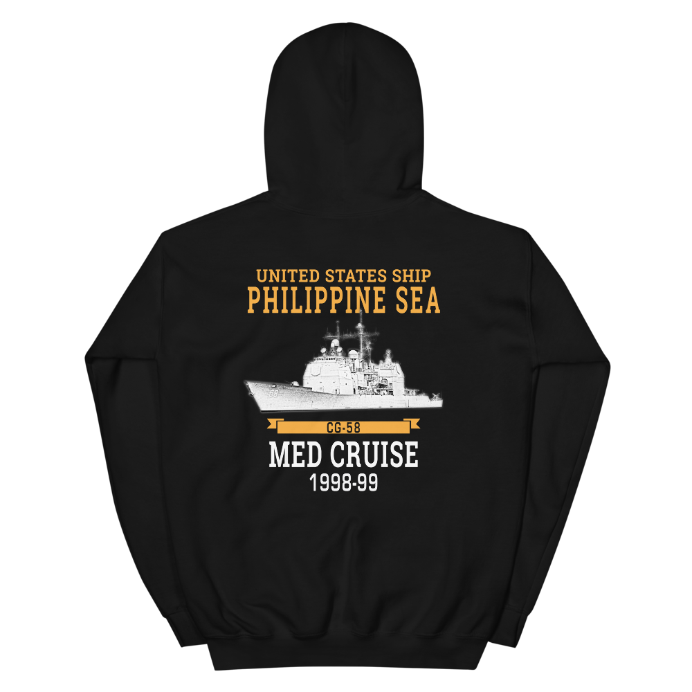 USS Philippine Sea (CG-58) 1998-99 Unisex Hoodie – back view, black