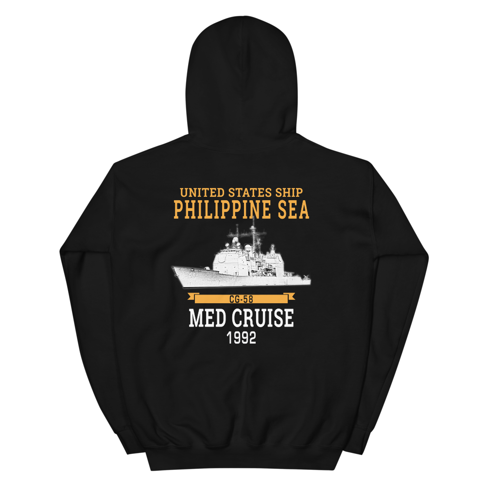 USS Philippine Sea (CG-58) 1992 Unisex Hoodie – back view, black