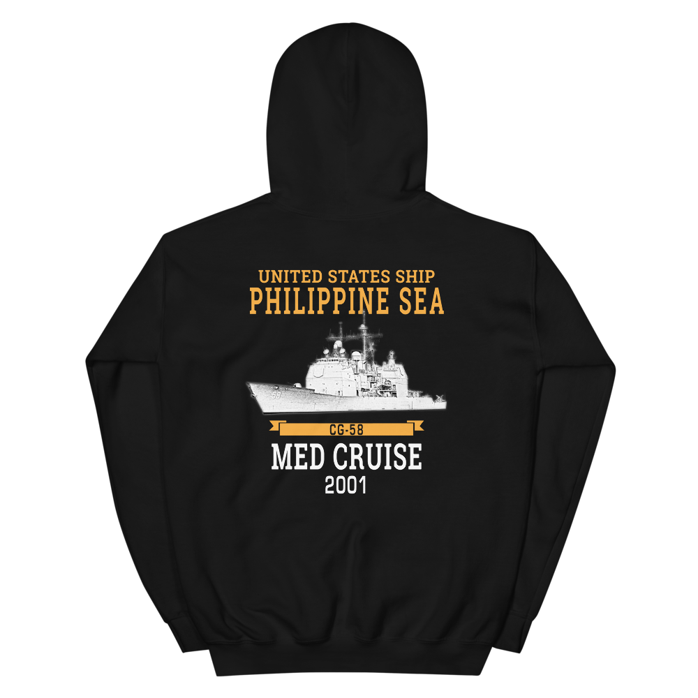 USS Philippine Sea (CG-58) 2001 Unisex Hoodie – back view, black