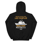 USS Lake Champlain (CG-57) 1995 Unisex Hoodie – back view, black